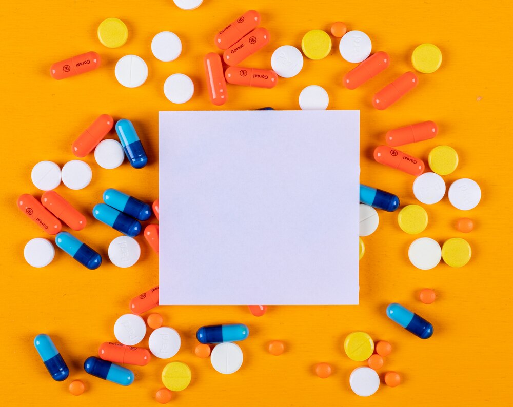 Some pills and note paper